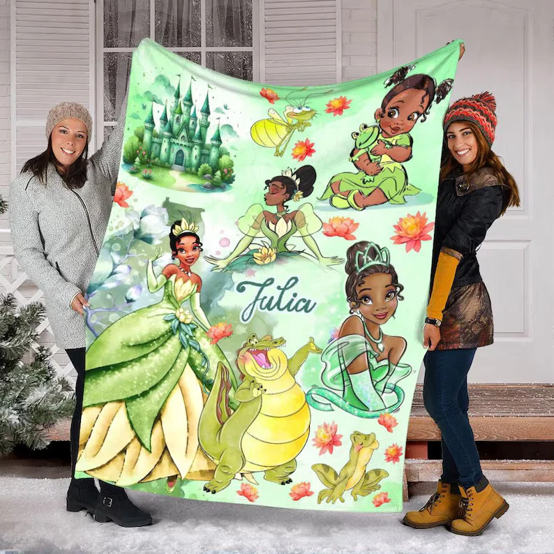 Personalized Disney Tiana Princess Fleece Blanket
