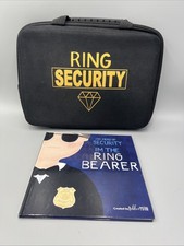 Ring Bearer Ring Security Case & Book. 12". Zipper Closure Black/Gold Case.