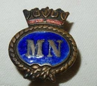 WW2 MERCHANT NAVY MN ENAMEL SWEETHEART MILITARY BADGE WORLD WAR II