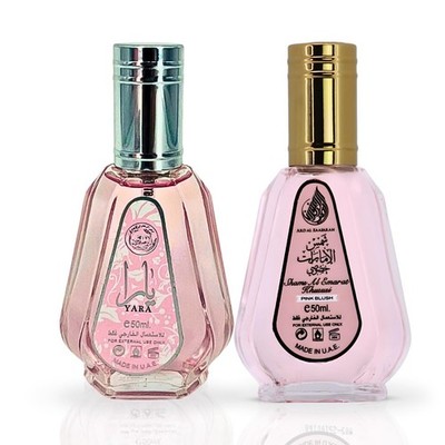 Ard Al Zaafaran Yara & Pink Blush Shams Al Emarat Khususi Bundle EDP Sprays