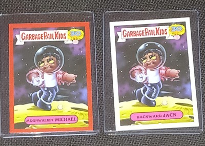 GPK Michael Jackson RED + Char Back Spoof Moonwalk Garbage Pail Kids 2 Card Setb