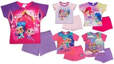 Girls Shimmer And Shine Short Pyjamas Short Sleeved Shortie Pjs Set Kids Size