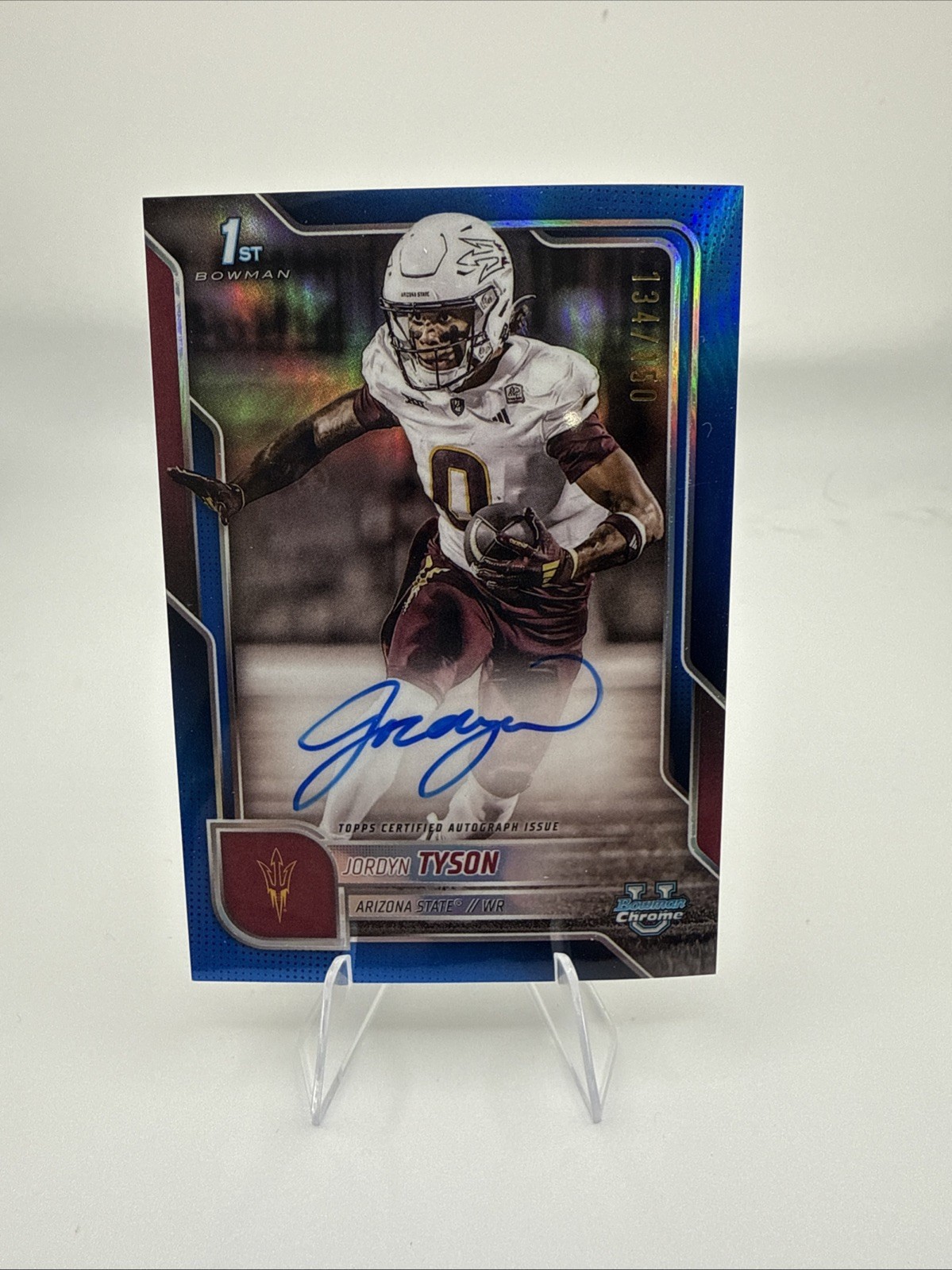 2025 Bowman Chrome U JORDYN TYSON 1st Bowman Blue On-Card Auto #d #d /150 SP