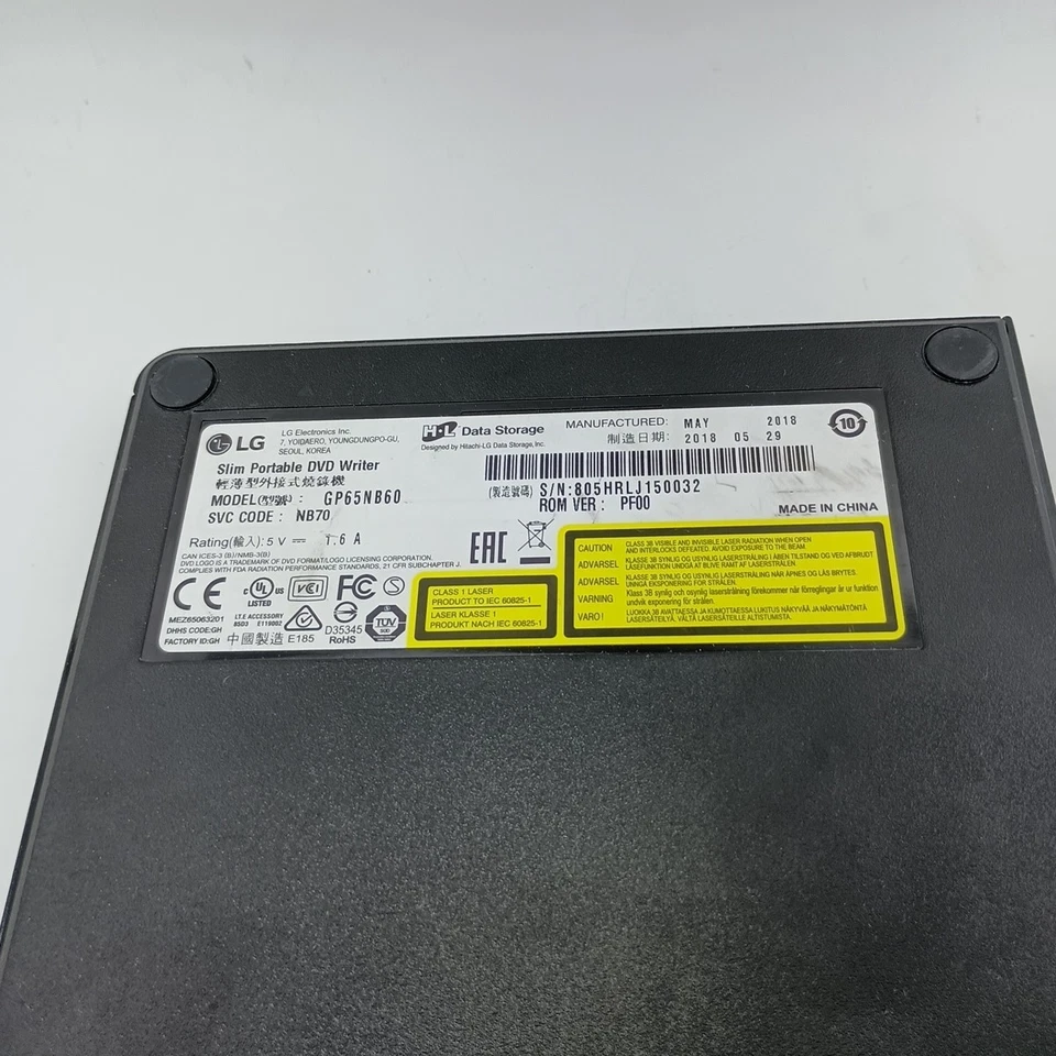 #S) LG 超薄便携式 DVD 刻录机和驱动器 带 M-DISC 支持 GP65NB60 — 第 2/2 张图片