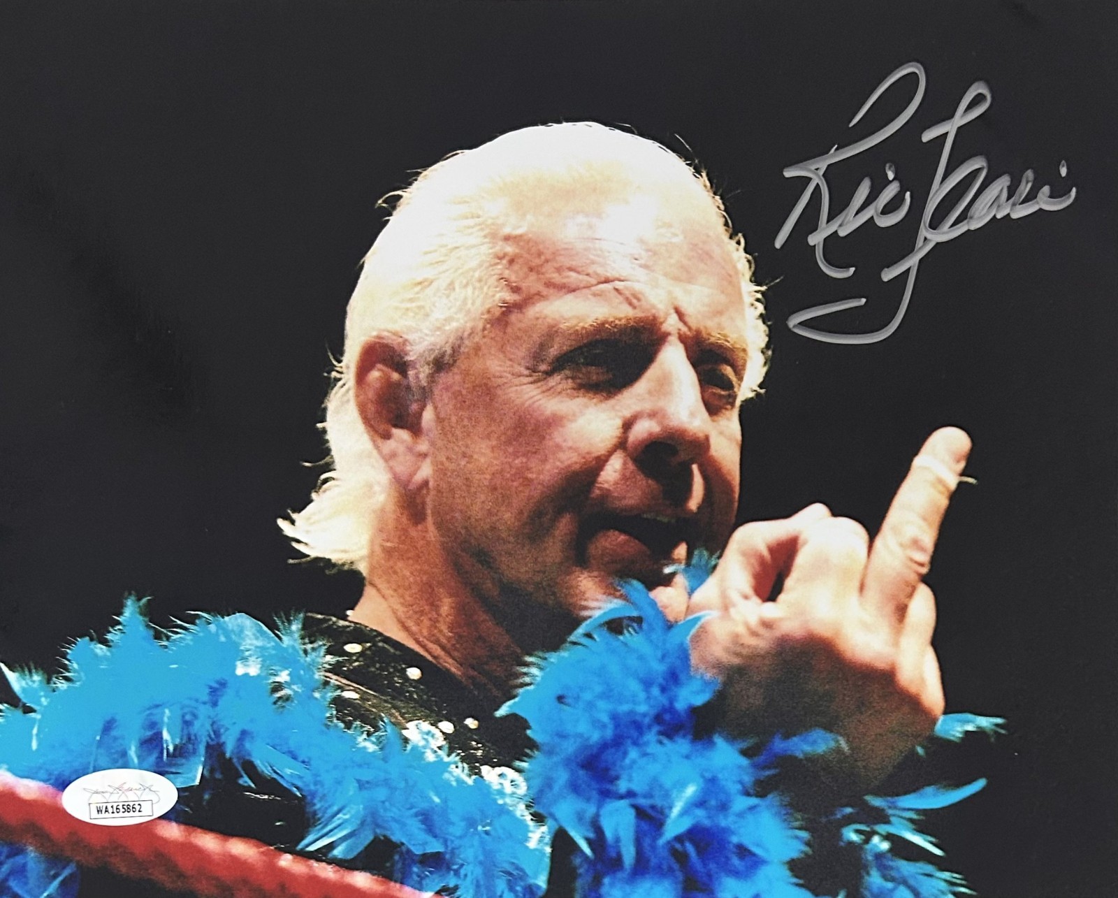 RIC FLAIR AUTOGRAPHED 8x10 PHOTO JSA WWE WCW #21 SILVER