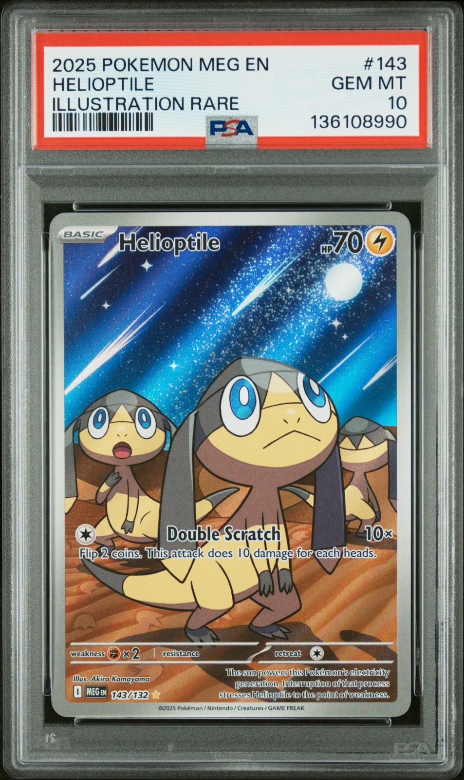 2025 POKEMON MEG EN-MEGA EVOLUTION ILLUSTRATION RARE #143 HELIOPTILE PSA 10