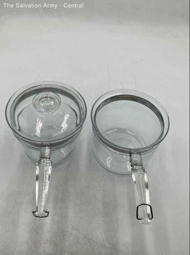Pyrex Clear Glass Kitchenware Double Boiler Cooking Pot & Lid With Handle