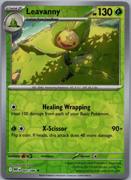 Leavanny - 003/086 - Reverse Holo - White Flare - NM/M