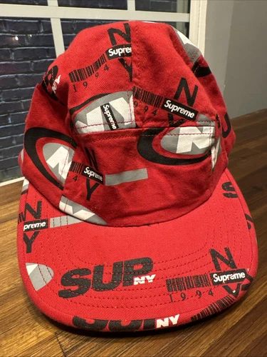 Casquette de camp SUPREME NY chapeau ROUGE à bretelles réglables Made in USA
