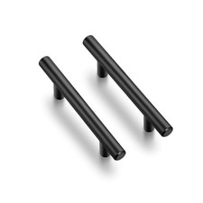 4 PCS 5 Inch Cabinet Pulls Matte Black Stainless Steel 3 Inch Hole Center