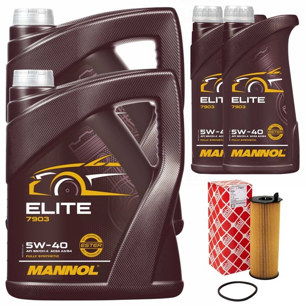 MotoröL Set Mannol Elite 5W40 API SN / CH-4 12 Liter + ÖLfilter FüR Audi A8 4.0-image