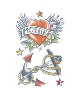 Vintage Klebetattoo Mit Herz Und Anker FüR Fasching & Halloween