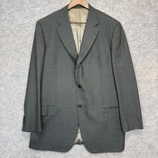 VTG Isaia Napoli Blazer Jacket Mens 58 US 48 Micro Houndstooth Stewart Super 140