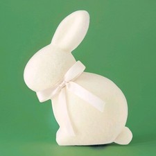 Way To Celebrate Flocked White Bunny 9" Lightweight Decor