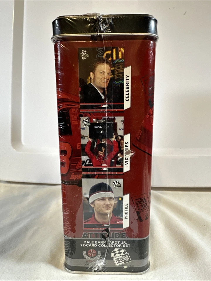 Dale Earnhardt Jr #8 2004 Press Pass Attitude Red Tin Collector Card Series New - Image 2 of 4