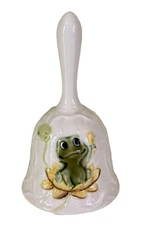 Vintage Neil the Frog Dinner Bell Sears Collection 1970s Ceramic Japan, 4 1/2”