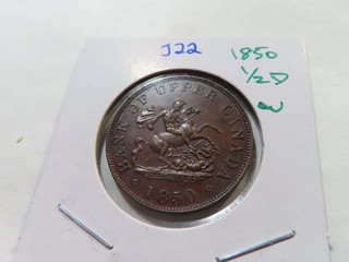 J22 Canada Upper 1850 1/2D Bank Token PC 5A AU