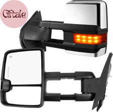 Towing Mirrors Compatible With 2008-2013 Chevy Silverado Gmc Sierra Power Heate