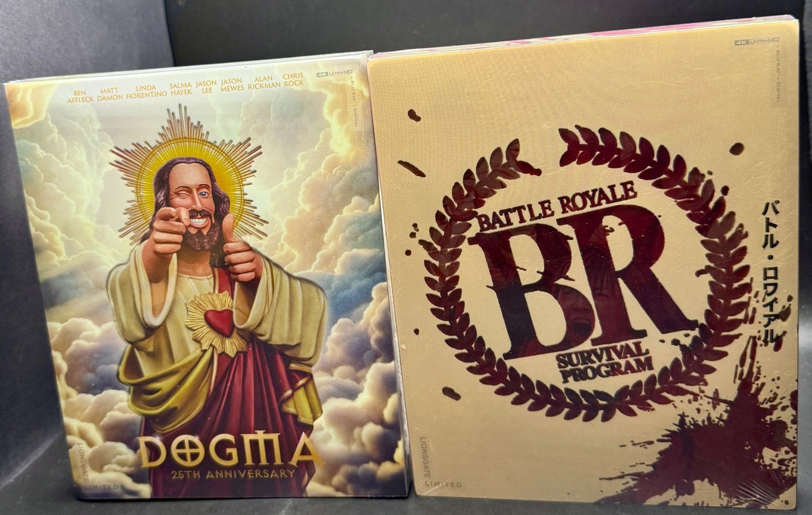 DOGMA BATTLE ROYALE LIONSGATE EXCLUSIVE 4K UHD BLU-RAY STEELBOOKS *NEW & SEALED*