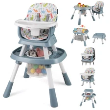 16-in-1 Baby High Chair with Activity Center Booster Seat Building Block Table