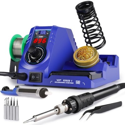 Wep 926led V3 Soldering Iron Station Kit With Leadfree Solder Wire 5 Soldering T