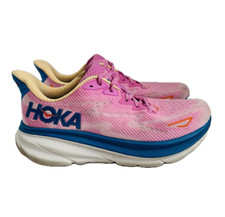 Hoka One One Clifton 9 Running Sneakers Womens 10.5B Pink Blue Lace Up 1127896 C