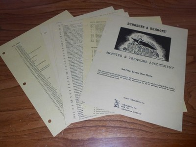 TSR Dungeons & Dragons Monster & Treasure Assortment Sets One, Two, and Three!