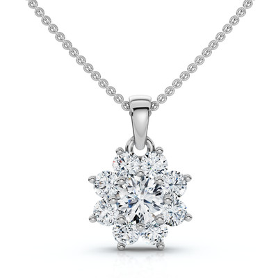 1/2 kt Lexi Diamant Anhänger 14k Gold 18'' Halskette im Labor gezüchtet EF/VS