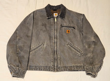 Carhartt J97 Detroit Jacket GVL Mens XL Faded Distressed Workwear Blanket Lined