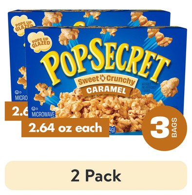 Popcorn Sweet N Crunchy Caramel Microwave Popcorn 2.64oz 3 Bags 2 Pack