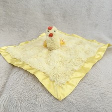 Cloud Island Chicken Lovey Satin Trim Security Blanket Plush Yellow Chick