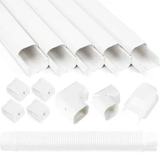 Mini Split Line Set Cover Kit 3"W 10Ft Air Conditioners Decorative PVC Slim L...