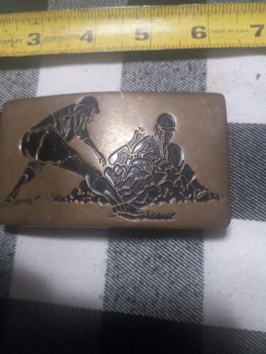 1978 Baseball Baron Belt Buckle Solid Brass - Picture 2 of 4
