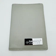 Townsend Leather Card Holder Wallet Passport Holder Gray RARE