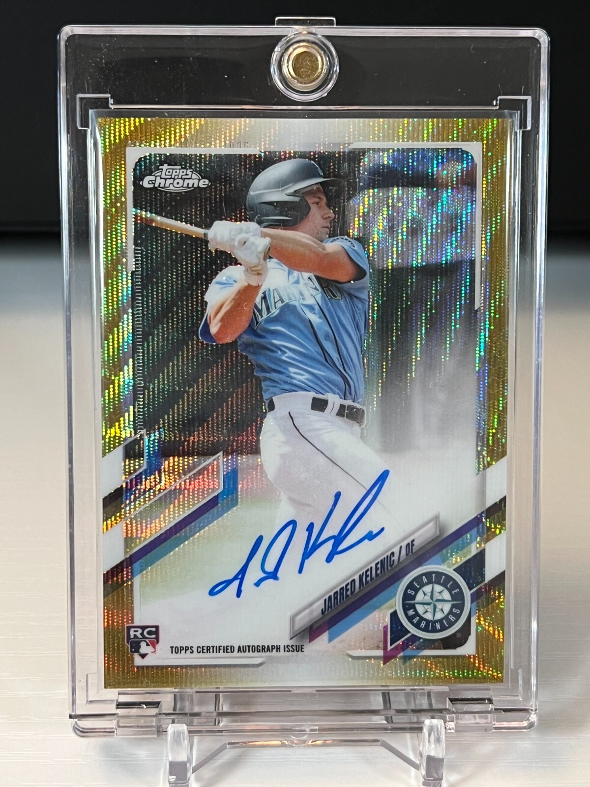 2021 Topps Chrome Jarred Kelenic #RA-JKE Gold Wave Rookie Auto /50 Mariners SP