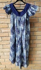 VTG 70s Hawaiian Kamehameha Patio Midi Dress Sz M Lounge Muu Muu DAMAGED