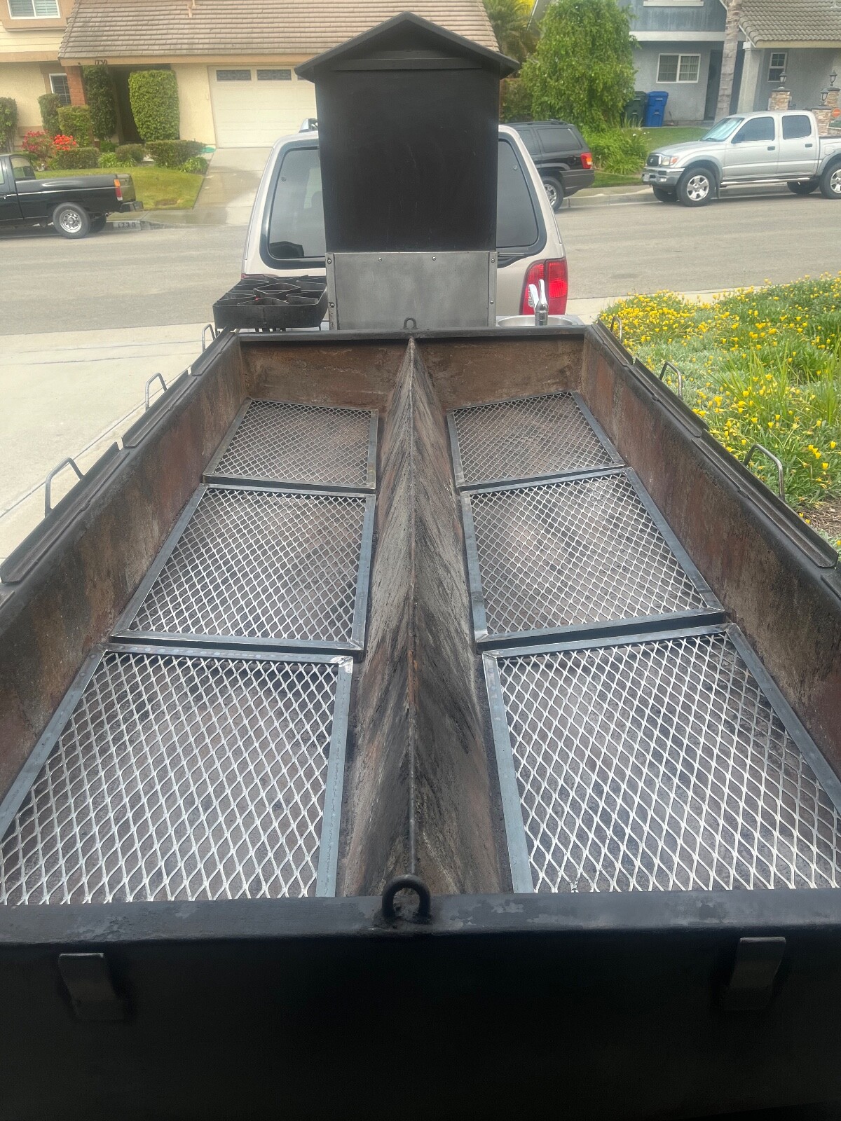 Custom Heavy Duty Bushrod Smoker/Open Pit - 14' X 6' Barbecue Trailer ...
