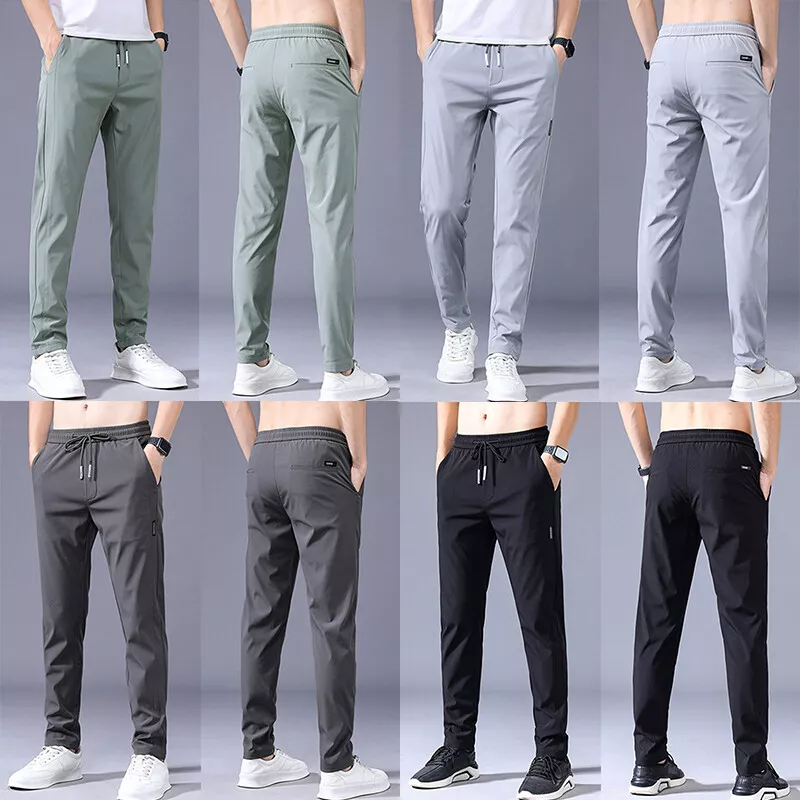 Essentials Pantalon Kaki Stretch Décontracté Coupe Ajustée Homme :  : Mode