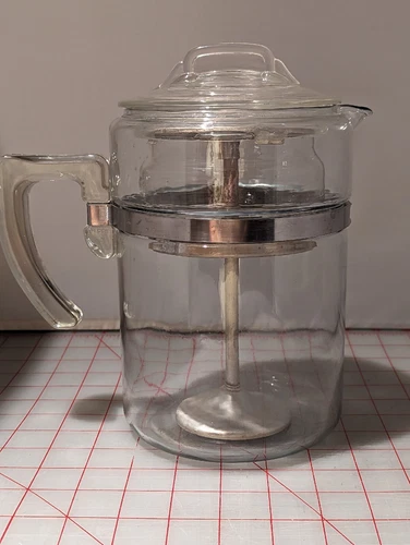 Rare Vintage PYREX 7829 B Clear Glass 9 CUP Coffee Pot Tea Kettle Complete Unit