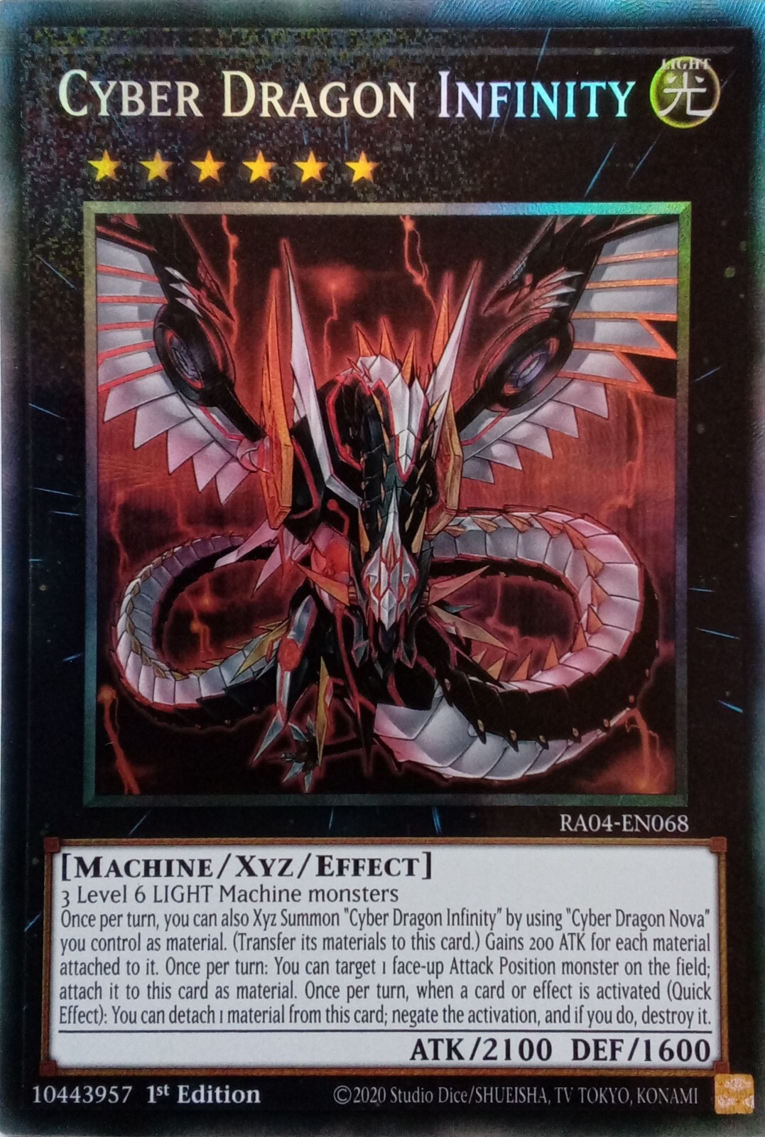 Cyber Dragon Infinity 1st Edition Collector's Rare YuGiOh Card RA04-EN068  