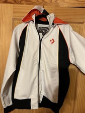 RARE Men  s Converse Hoodie, White and Black With Orange Size MEDIUM M 