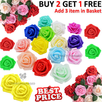 500 Schaumstoff Mini Rosen GROSSHANDEL Köpfe Knospen kleine Blumen Hochzeit Heim Party UK