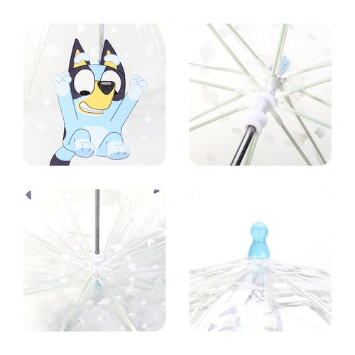 Bluey Everest Dome Umbrella Kids Childrens Boys Girls Transparent Blue - Picture 6 of 6