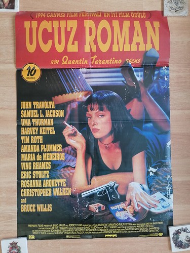 Pulp Fiction Original Vintage Movie Turkish Poster from 1994 Quentin Tarantino