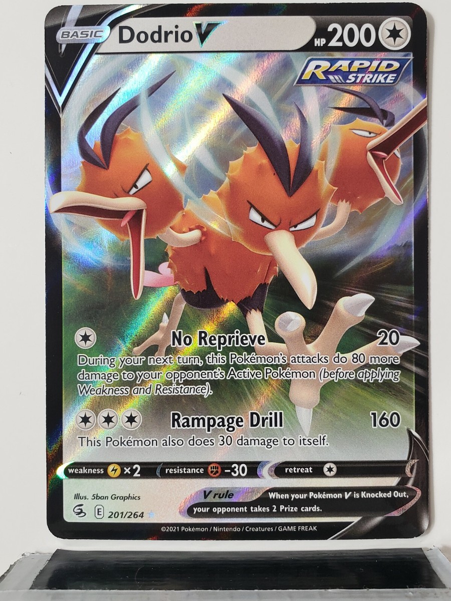 dodrio v pokemon card value HOLO Dodrio V 201/264 NM / M - Fusion Strike Pokemon Card