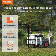 Beach Fishing Cart Trolley w/ Balloon Tires – 200 lb Capacity for Sand, KFFKFF