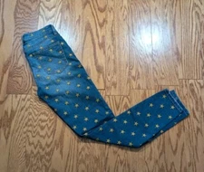 CURRENT/ELLIOT Gold Star AOP Embroidered Stiletto Skinny JEANS Womens Size 25