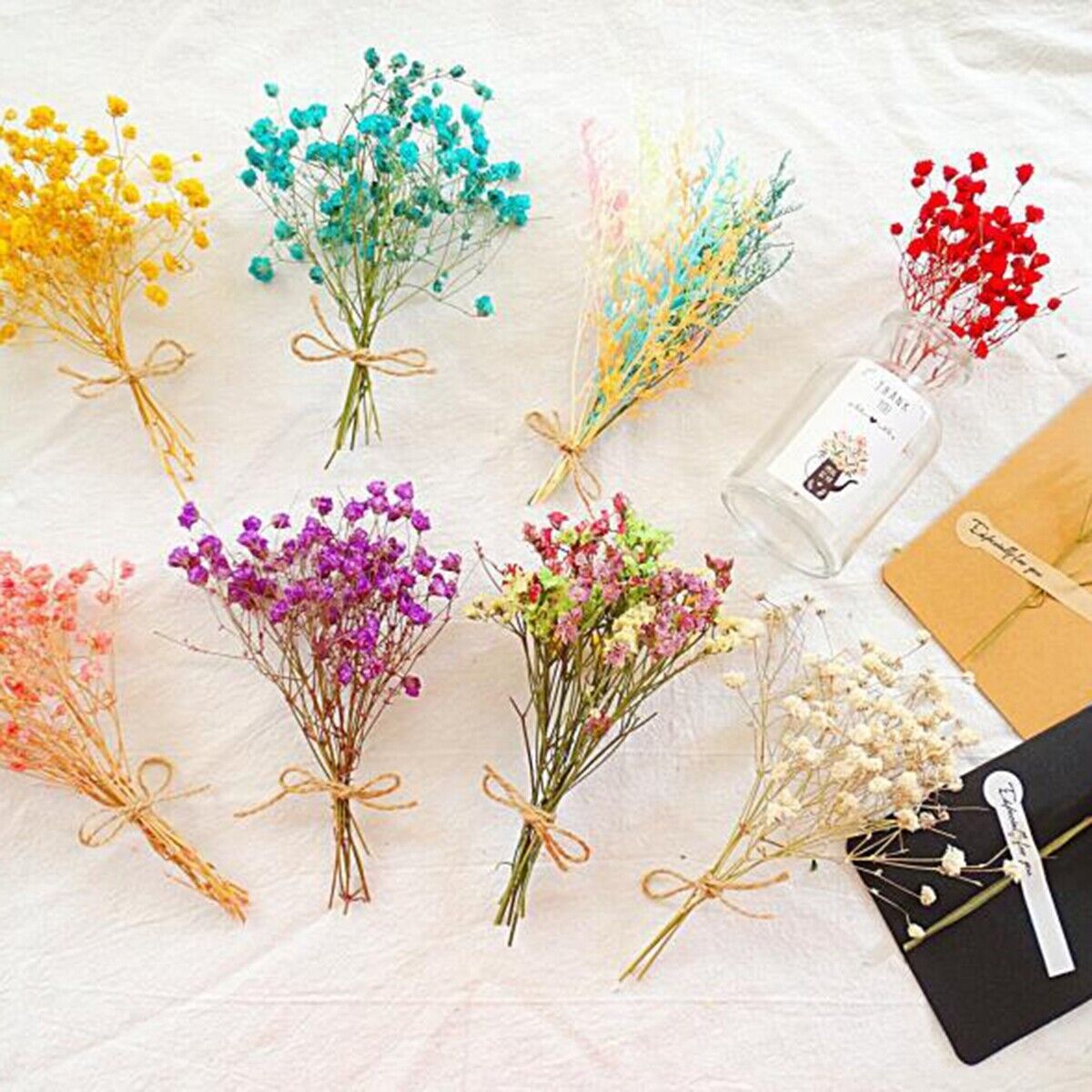 Real Happy Flower Small Natural Dried Flowers Bouquet Dry Flower Mini  Decorative