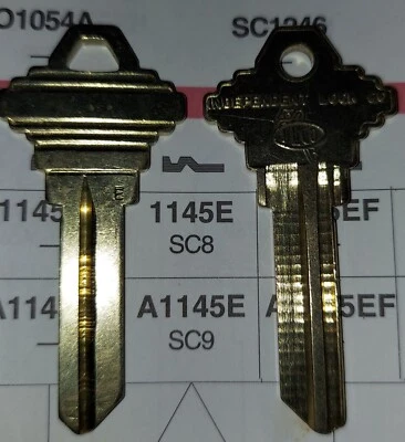 Schlage A1145E, SC9, 35-101E Vintage Key Blank. USA Factory Generic or Ilco USA