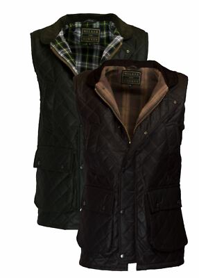 Walker & Hawkes Herren Wachs Rautenstepp Bodywarmer Weste Countrywear Gilet